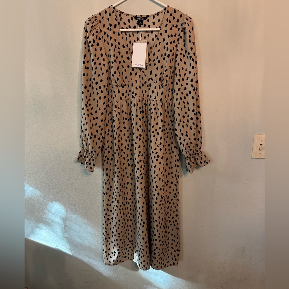 Leopard Print Long Sleeve Dress nwt